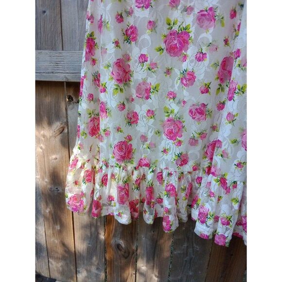 Betsey Johnson Pink and White Ruffled Mini Dress - Picture 4 of 9